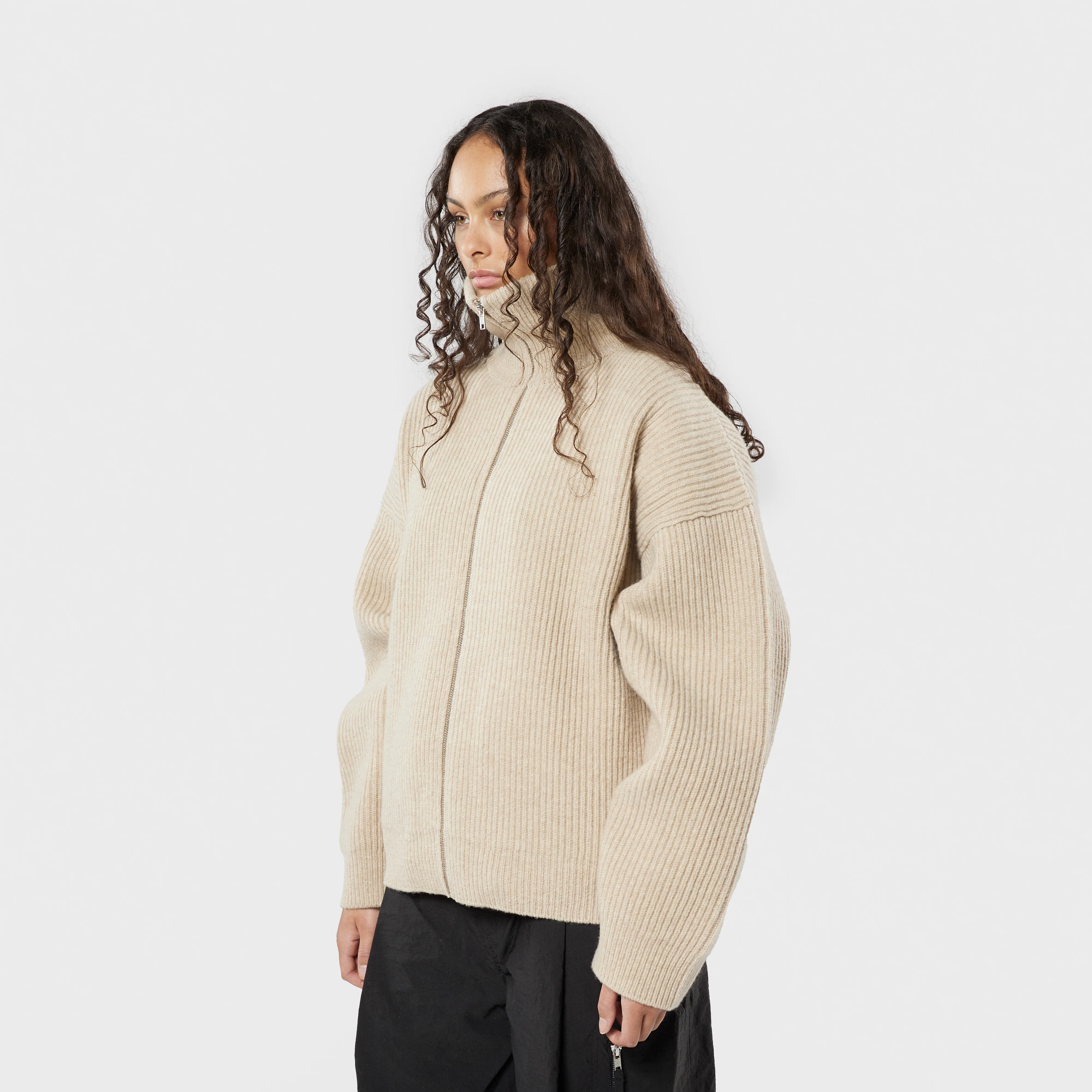 Vonarstræti Zipped Wool Sweater - Image 3